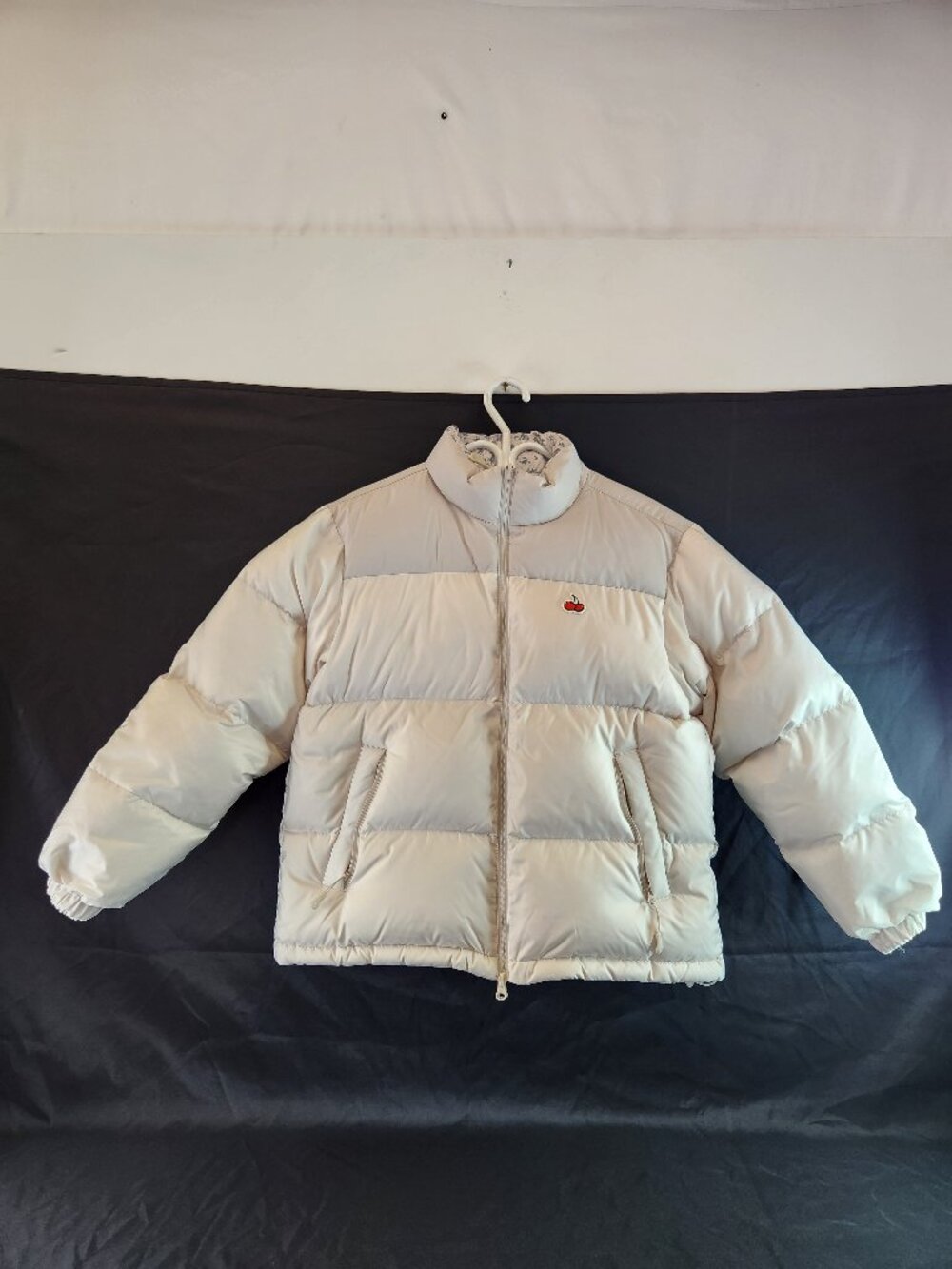 Kirsh Reversible Puffer Jacket Ivory White / Floral